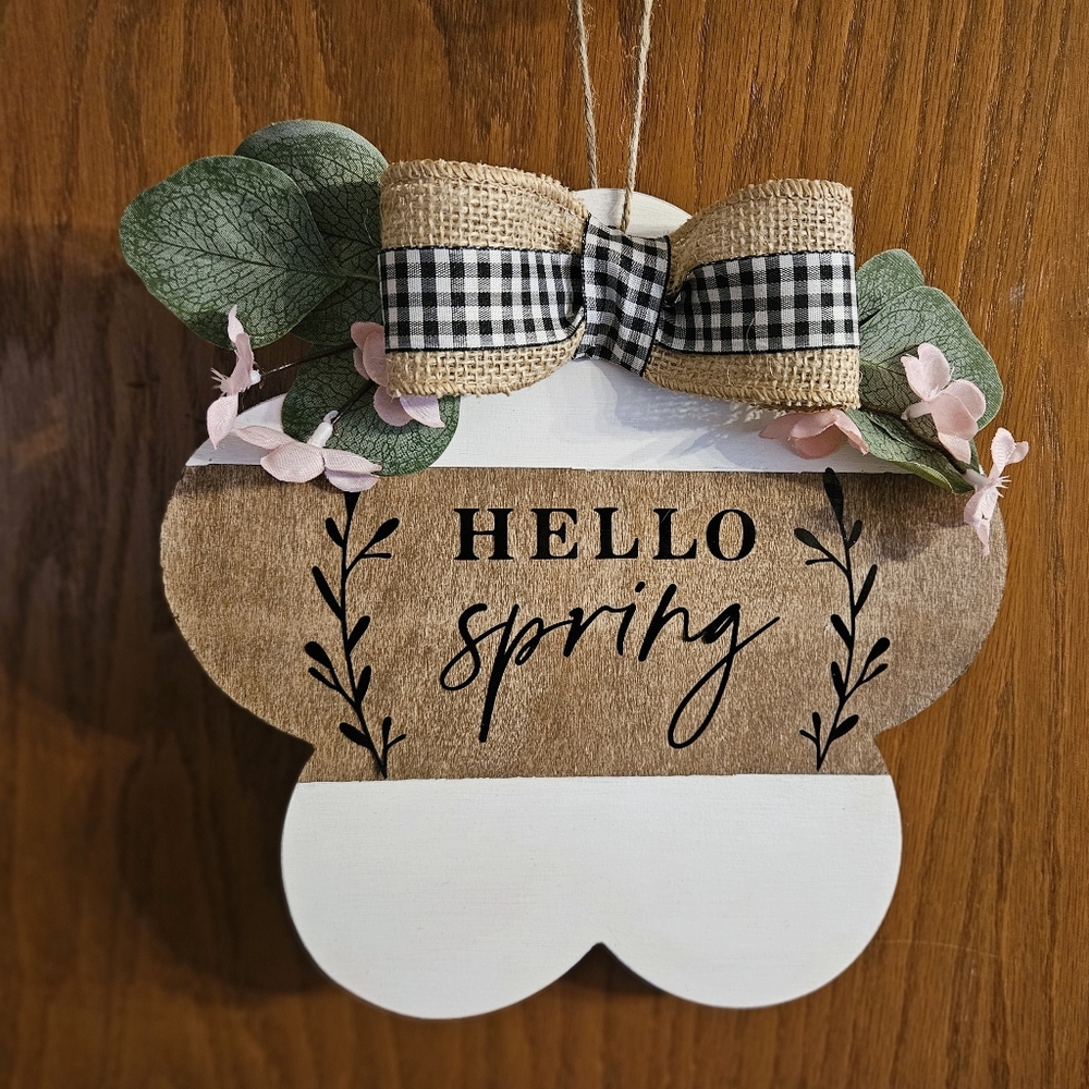 Spring Farmhouse Welcome Sign